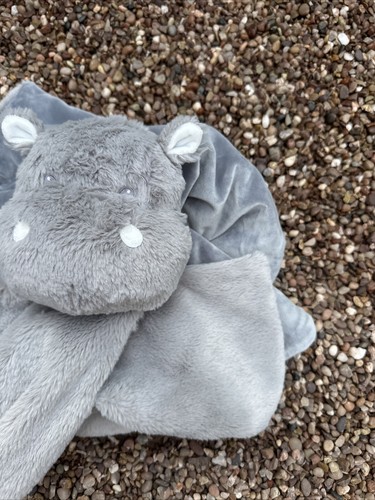Next Hippo comforter blanket BNWOT NEXT Blankie Soft Toy large comfort grey 28" - Picture 4 of 11