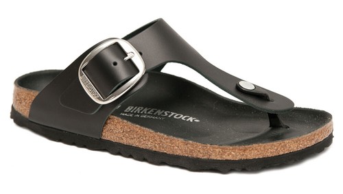Birkenstock Sandals GIZEH BIG BUCKLE black leather regular NEW | eBay