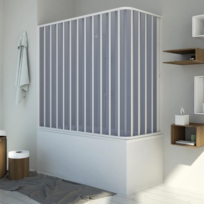 Pare-baignoire Forte - 70x170 Cm - 2 Portes PVC - H150 Cm - Ouverture Centrale - Neuf