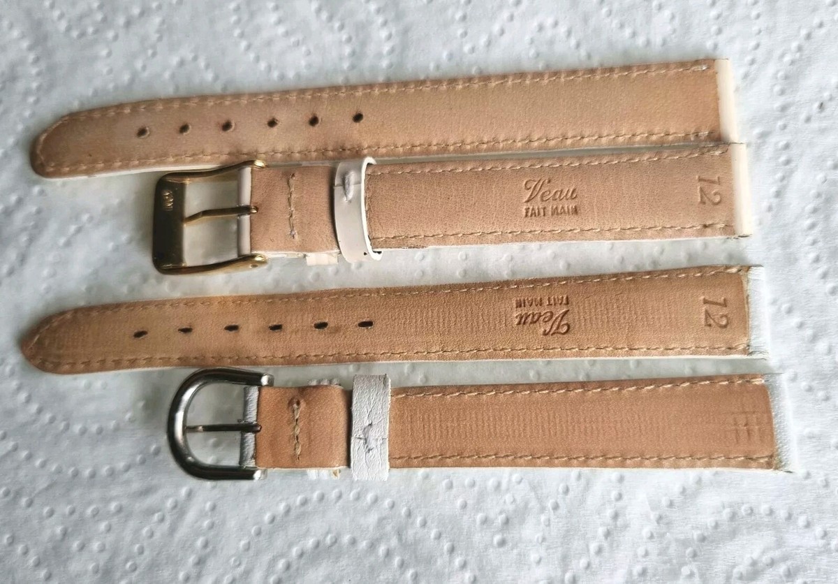 Bracelets De Montre Vintage Fleurus – Cuir Véritable Veau Ou Chèvre – Largeur 16 Ou 18 Mm – Fait Main – Occasion