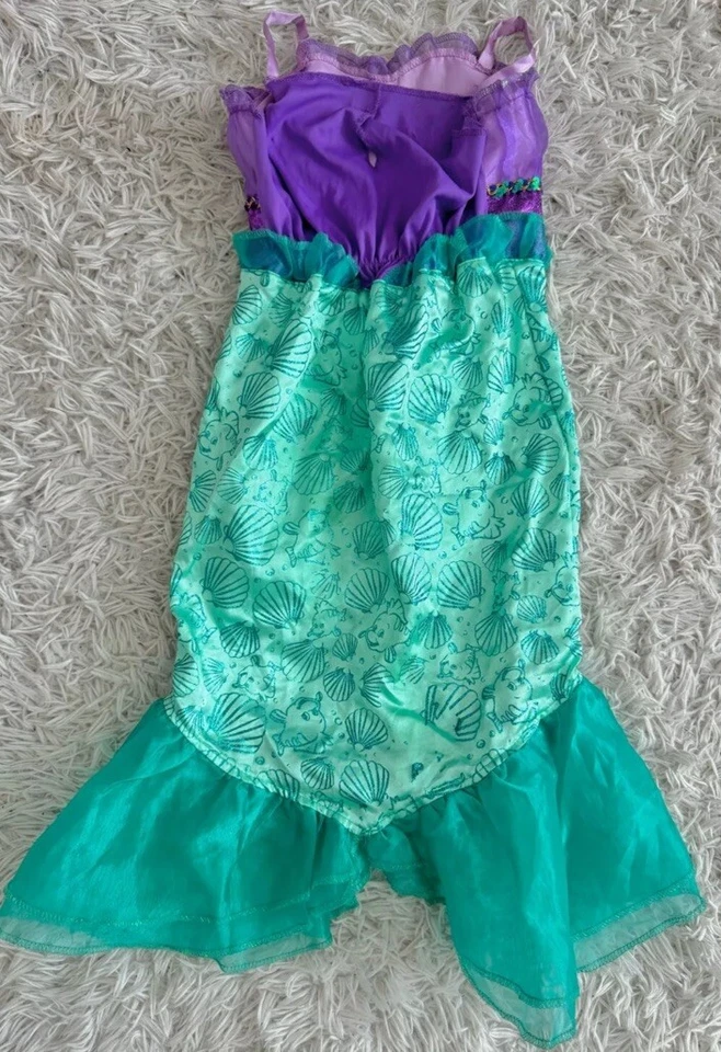 Niñas Disfraz de Sirena Talla 4-6X Vestido de Lentejuelas Sirenita Foto 2 de 4