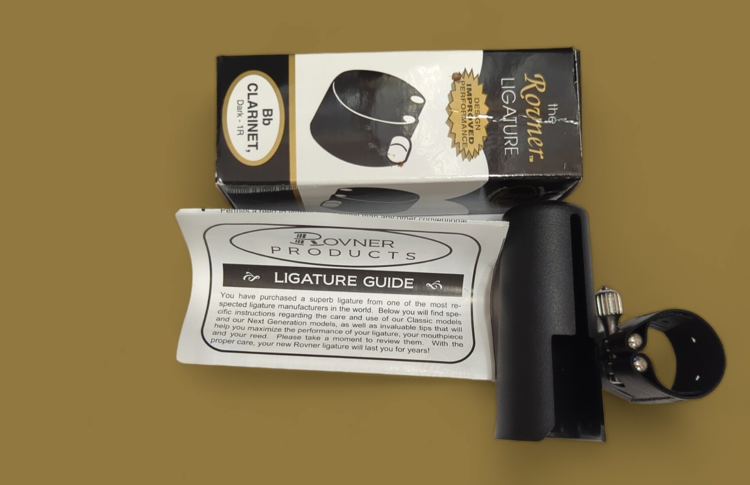 Rovner Dark 1R - Bb Clarinet Ligature and Cap - Non-Slip - Single Screw