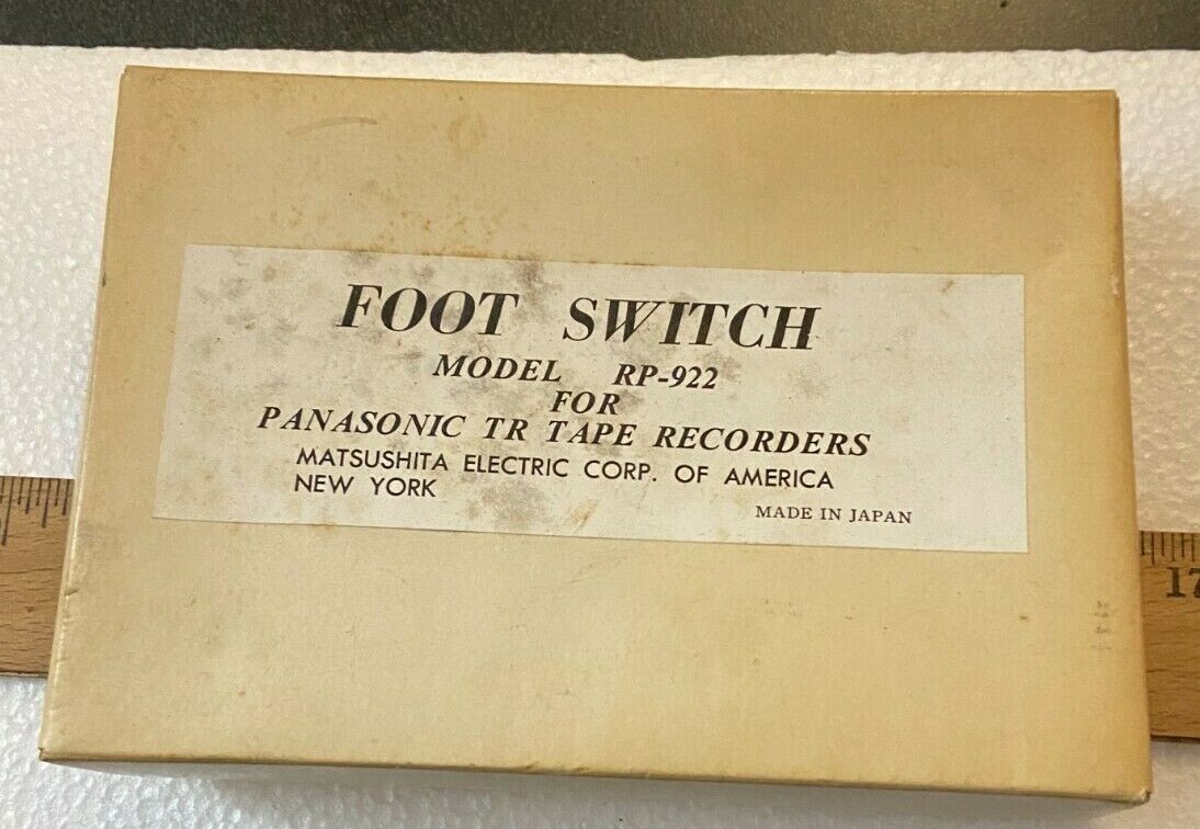 Panasonic Foot Switch RP-922 Panasonic TR Tape Recorders Dictaphone Recorder