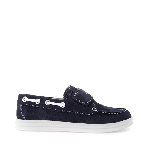 GEOX ANTHOR J723HF Scarpe bambini ragazzi mocassini con strappo camoscio  navy | eBay