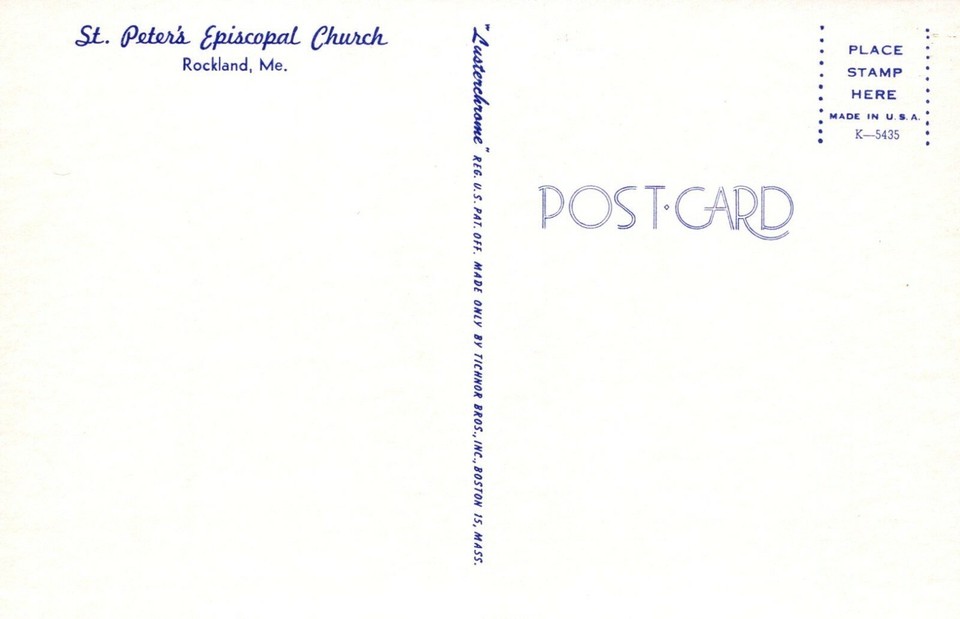 St. Peter's Episcopal Church Rockland Maine Vintage Chrome Post Card eBay
