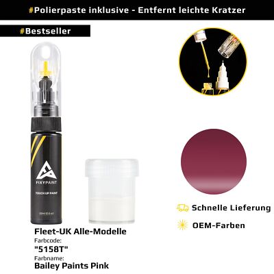 Lackstift für Fleet UK Alle Modelle Code: 5158T Bailey Paints Pink