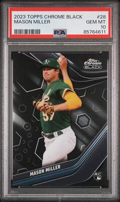 Graded 2023 Topps Chrome Black Mason Miller #28 Rookie RC Baseball Card ...