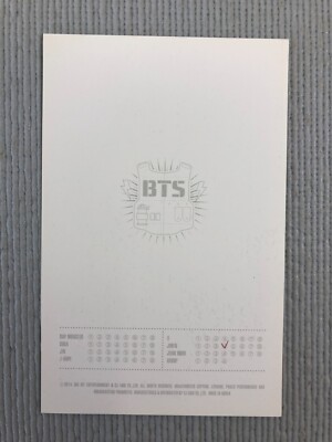 BTS 2014 LIVE TRILOGY THE RED BULLET Official Photo Card (JIMIN