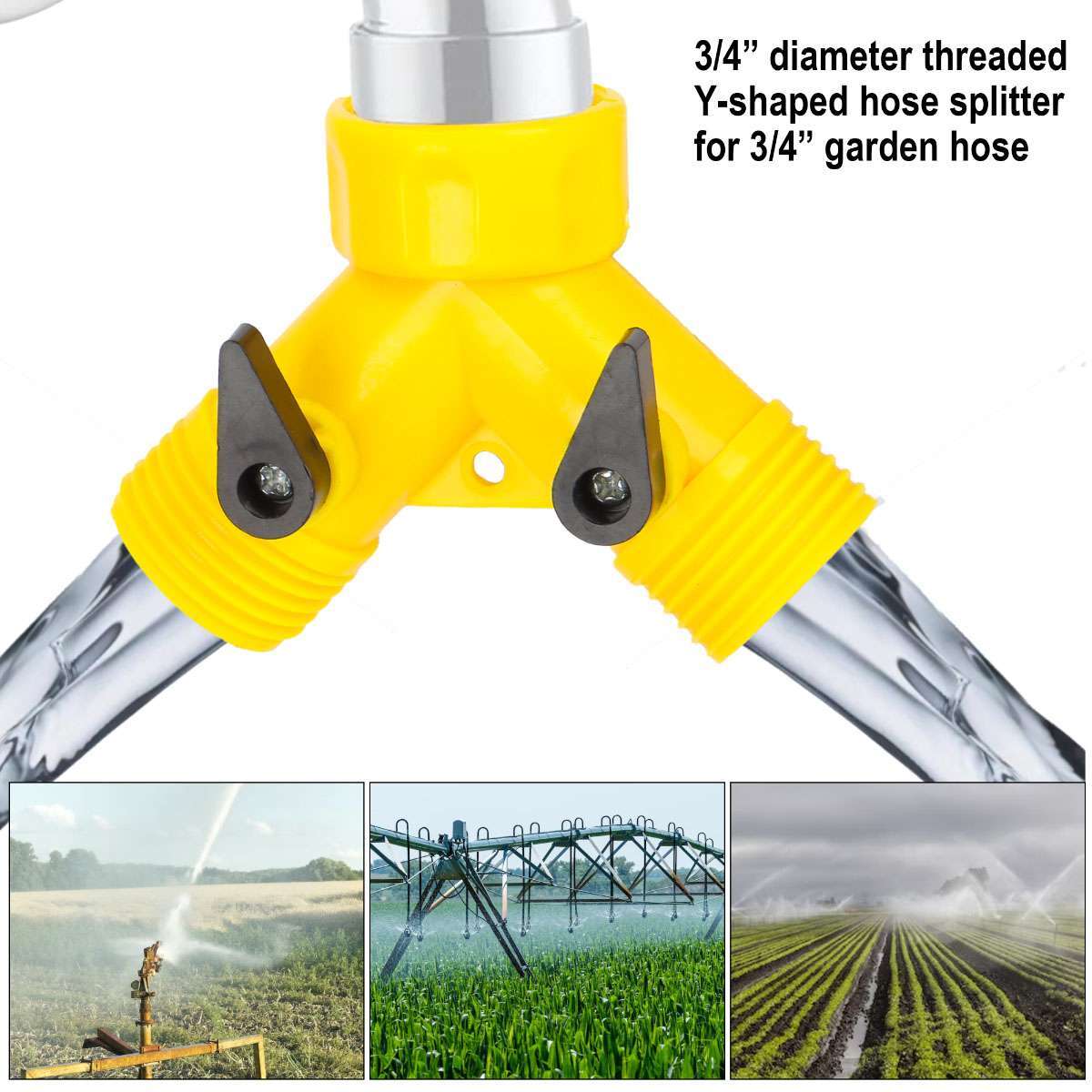 1~4pcs Water Hose Splitter 2 Way 3/4" Hose Connector Outdoor Garden Y Valve Pipe