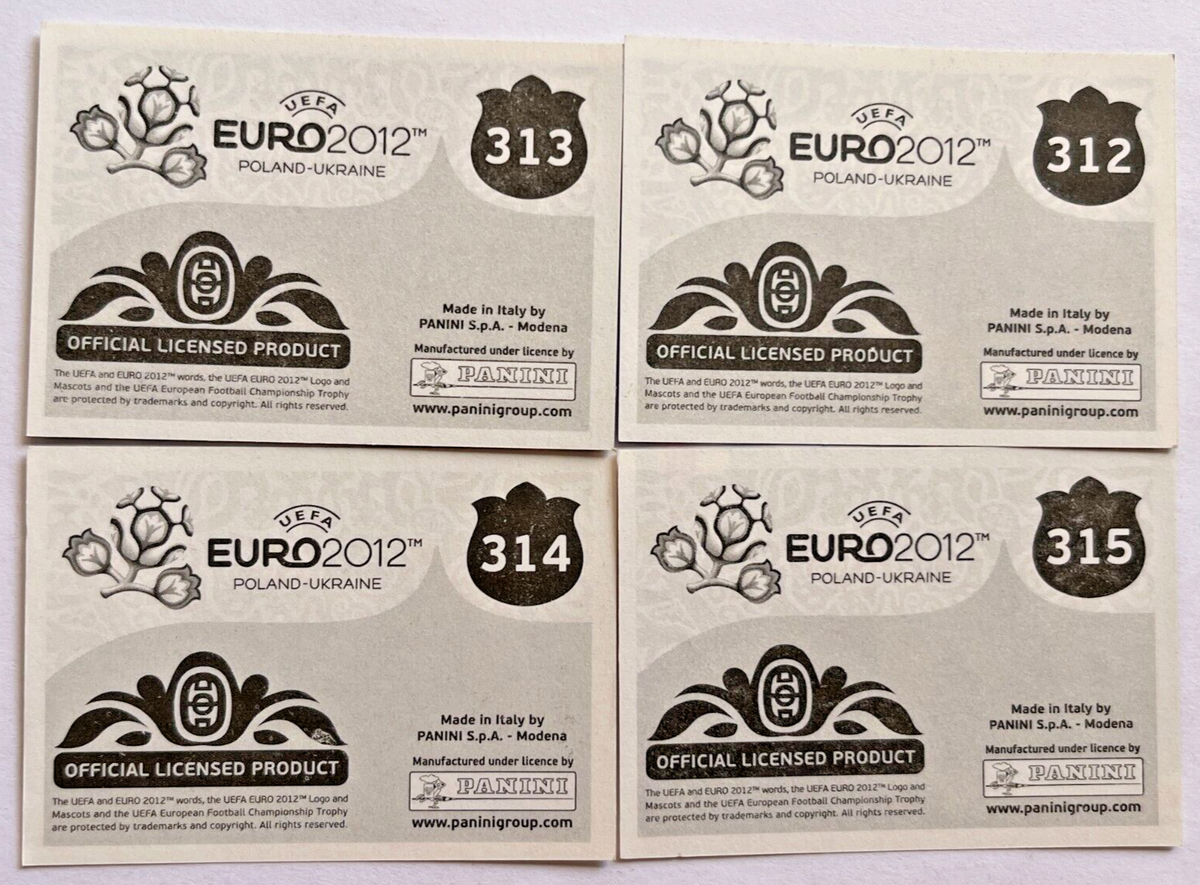 2012 UEFA EURO Poland-Ukraine Panini Sticker #312-315 ITALY SOCCER
