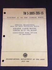 Used US Army Manual # TM 5-3805-205-15 Curtiss Wright CWT-18-M #260O