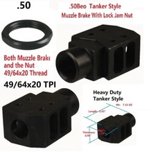 Heavy Duty Steel 49/64x20 TPI Tanker Competition Muzzle Brake F Beo50 W Jam Nut