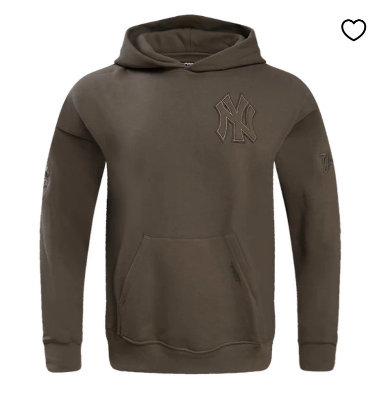 New York Yankees Brown Hoodie MLB Baseball Fan Apparel Embroidered Logos