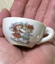 Vintage Miniature Toy Teacup Japan 2 Little Skipping Girls