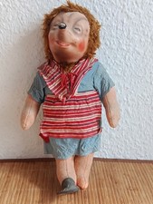 Vintage Igel Puppe 28 cm mit Massekopf Stoffpuppe Mecki und Borstel Still 50er