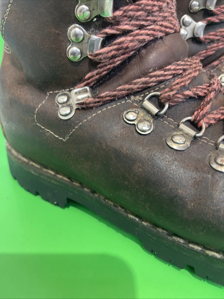 THOM MCAN DISTRESSED BROWN VINTAGE LEATHER ENGINEER MOUNTAINEER HIKING BOOTS 10D - Image 4 of 4