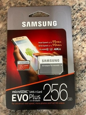 New Samsung MicroSDXC EVO plus 256GB Memory Card w/ Adapter MB-MC256DA/AM