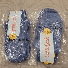 Lot of 2 Cat  Jack Blue Water Resistant Heathered Baby Mittens 12-24M Polyester