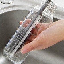 1Pc Bottle Scrubbing Washing Brush Silicone Long Handle Cup Cleaning Brush Tool