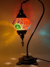New Turkish Moroccan Mosaic Lamp Tiffany Glass Desk Table Lamp