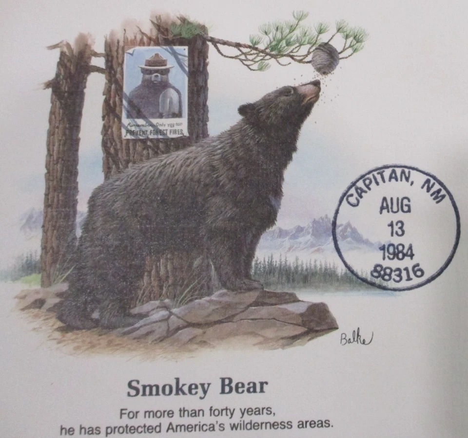 FDC  1984 FLEETWOOD CACHET FDC "SMOKEY BEAR"  POSTED CAPITAN, NEW MEXICO - Image 2 of 4