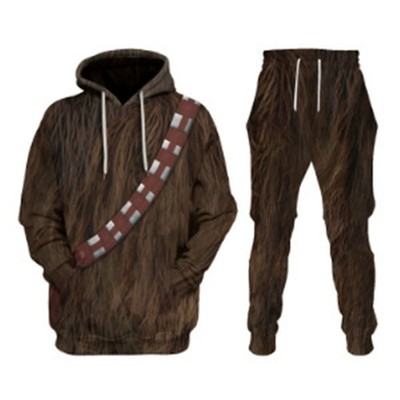 Star Wars Wookiees Costume 3D Hoodie Sweatpants Full Set Cosplay  Tops