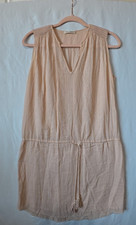 Ulla Johnson Blush Pink Cotton Gauze Drop Waist Tunic Dress Smocked Sz 4