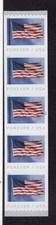 2019 Forever Flag coil strip of 5, #P1111 Scott #5342, Mint NH