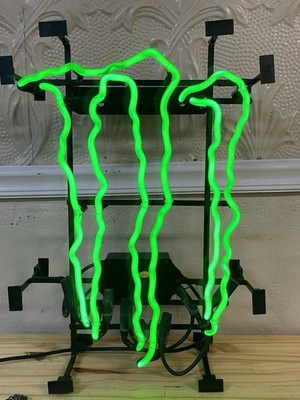 Vintage Original Monster Energy M Claw Green Neon Sign. 22 x16 . Commercial