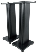  2 Rockville SS28B Black Wood Grain 28" Speaker Stands Fits Fluid Audio FA-C5BT