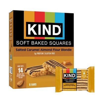 KIND Soft Baked Squares, Salted Caramel 6 Count (Pack of 1), Light Brown