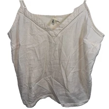 Pact Organic Cotton White Tank Top Beach Flow Casual Summer Women’s Size Large