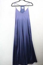 Tahari Arthur S. Levine Navy Satin Slipdress-Pockets-Size XS-Minimalist