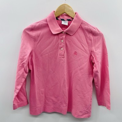 Brooks Brothers 346 Womens Size Small Slim Fit Cotton Pique Polo Shirt Pink  2581