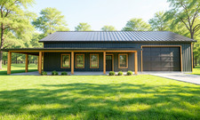 Modern Barndominium Plan: 1,218 (Living) Sqft...