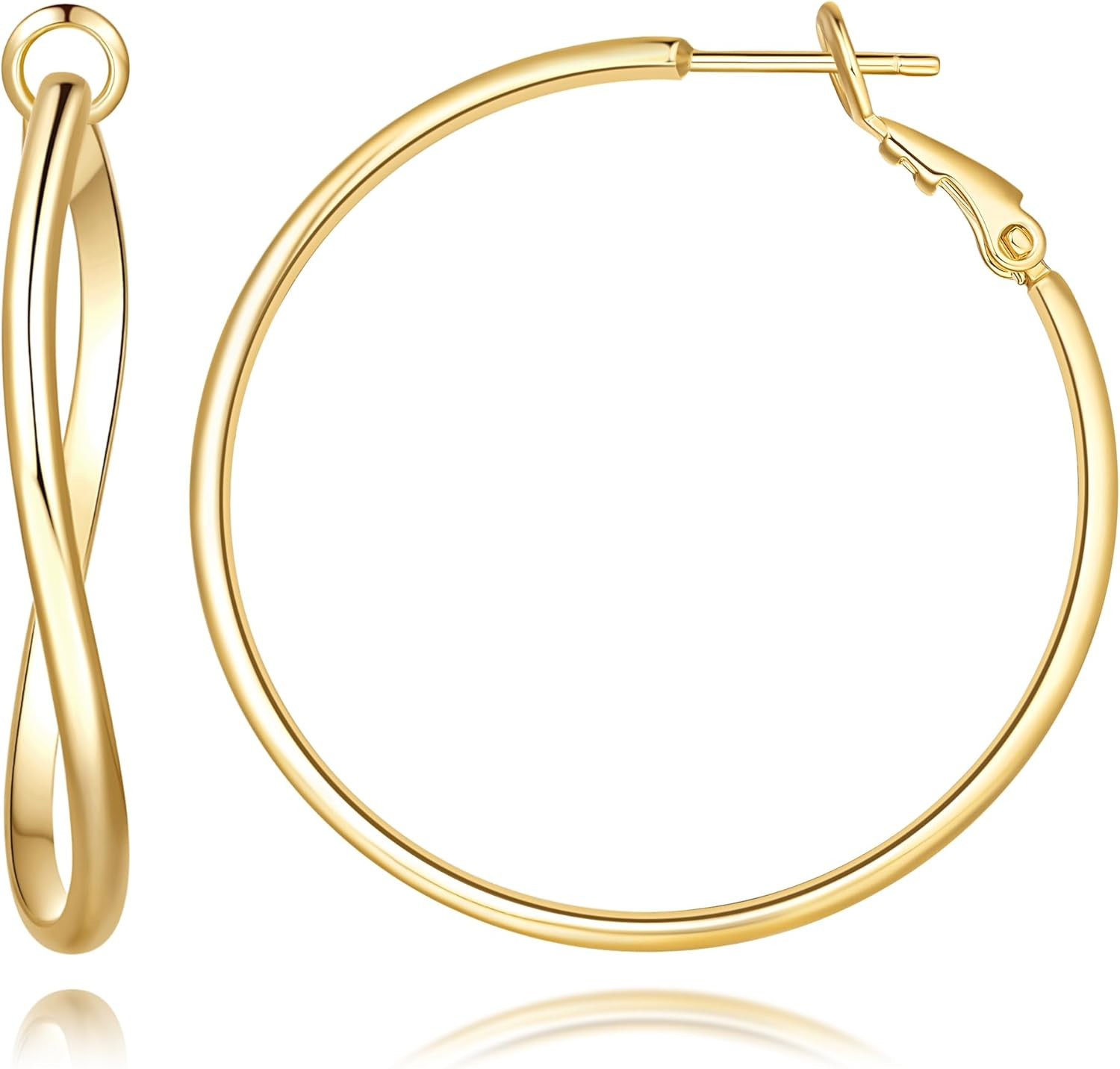 14K Gold Hoop Earrings for Women Large 14K Gold Earrings for Women Hoops Earring