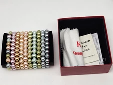 KJL Kenneth Jay Lane faux Pearl Bracelets Multi Color Set of 10