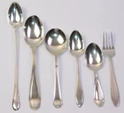 6 Pcs Antique Sterling Silver Teaspoons Baby Spoon Demitasse Fork LOT 164.9g