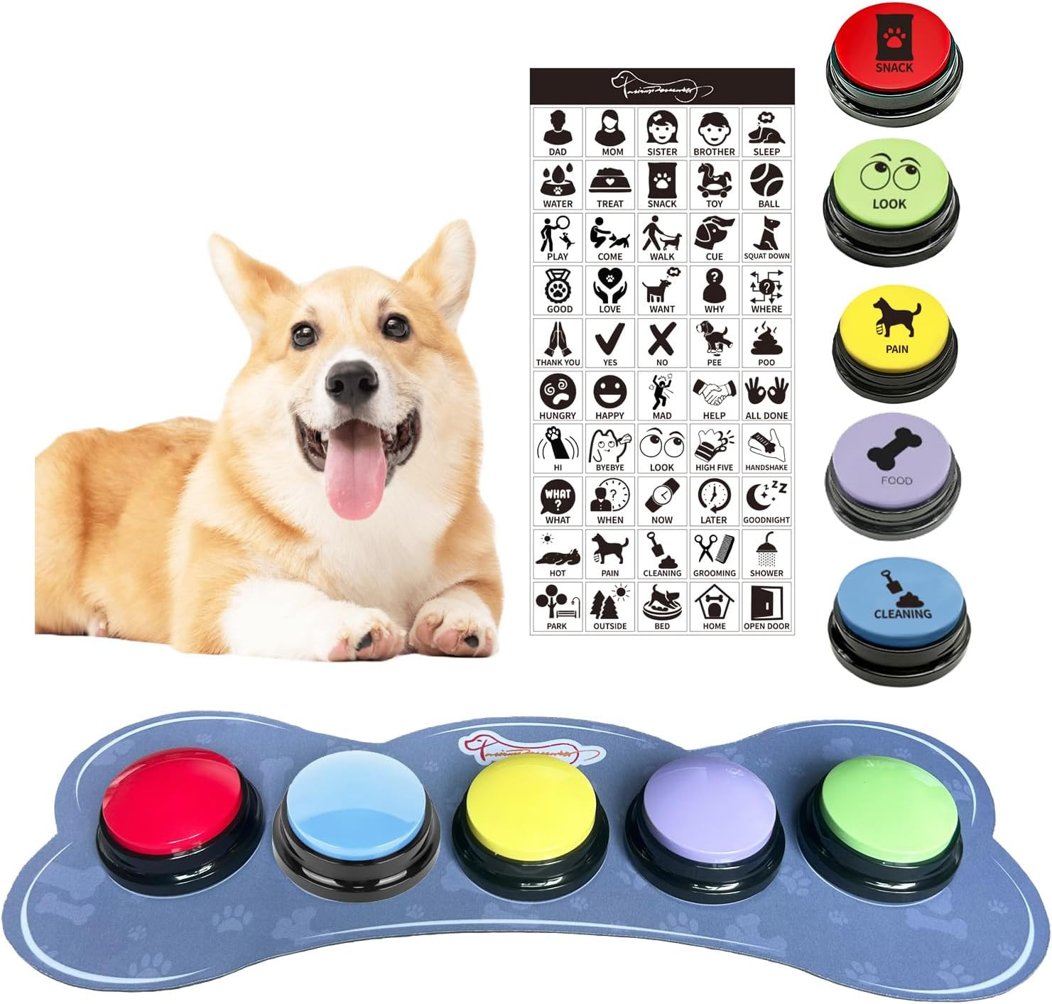 Bottoni Comunicazione Cane: Kit Completo con Tappetino di Addestramento