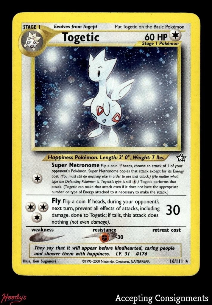 2000 Pokemon Neo Genesis Unlimited #16 Togetic HOLO