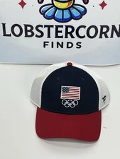 NWT Fanatics Team USA Flag Olympics SnapBack Hat Trucker Cap Mesh Red White Blue