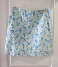 Vineyard Vines 100 Cotton Blue Aqua Beach Lined Knee Length Pencil Skirt Size 6