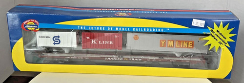 Tren RTR Athearn #74210 85' todo uso plano vagón-remolque #970800+3 contenedores | Zustand: New