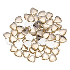 Acrylic Heart Rhinestone 12mm Flat Back Plastic Gems Sticker Light Coffee 100Pcs