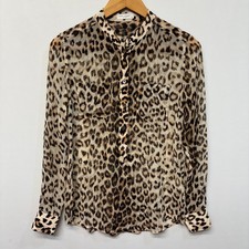 Equipment Femme 100 Silk Blouse Top Shirt XS X-Small Animal Print D025 -16