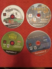 4-Disc-Only-playstation 2-nascar-2002- Tribes-World Poker-Spider-man