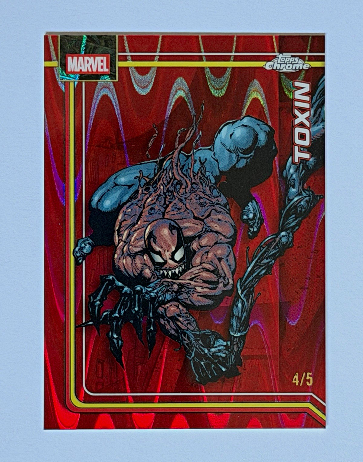 Topps 2026 Topps Chrome Marvel Comic Toxin Red RayWave #181 Serial Numbered 4/5