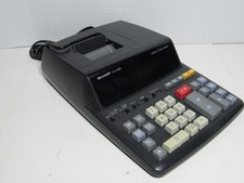 Sharp EL-2196BL 12-Digit Black Desk 2 Color Printing Calculator TESTED Working