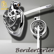 Male Sissy Chastity Cage with CBT Spikes Men Lock with Tube Bondage BDSM Device