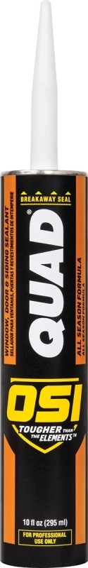OSI QUAD Advanced Formula Window, Door and Siding Sealant, 10 Ounce Cartridge